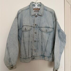 Guess Men's Faded Blue Denim Jacket